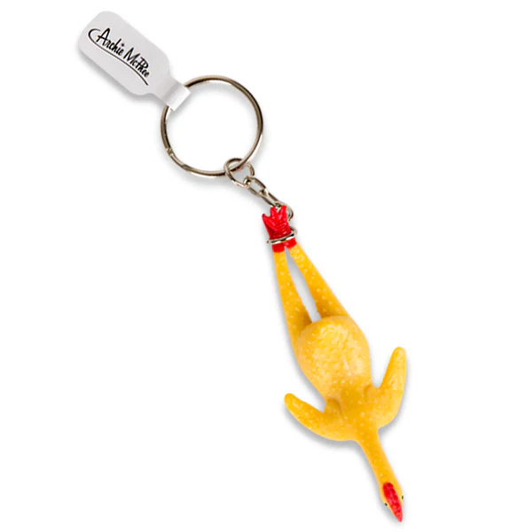 Archie McPhee Rubber Chicken Keychain Grandpa Joe's Candy Shop