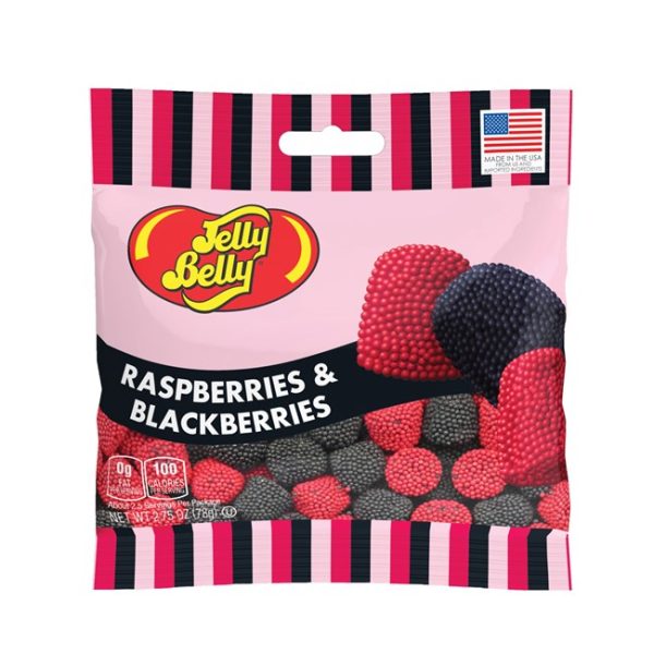 Jelly Belly Raspberries & Blackberries, 2.75oz Bag Grandpa Joe's