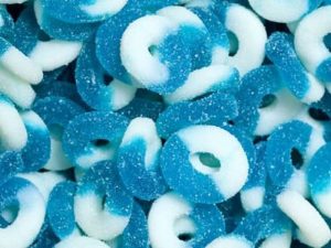 Bulk Candy - Kervan Blue Raspberry Gummy Rings - Grandpa Joe's Candy Shop
