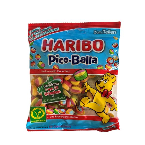 German Haribo Pico-Balla - 160g Bag - Gummy Fruit Soccer Balls