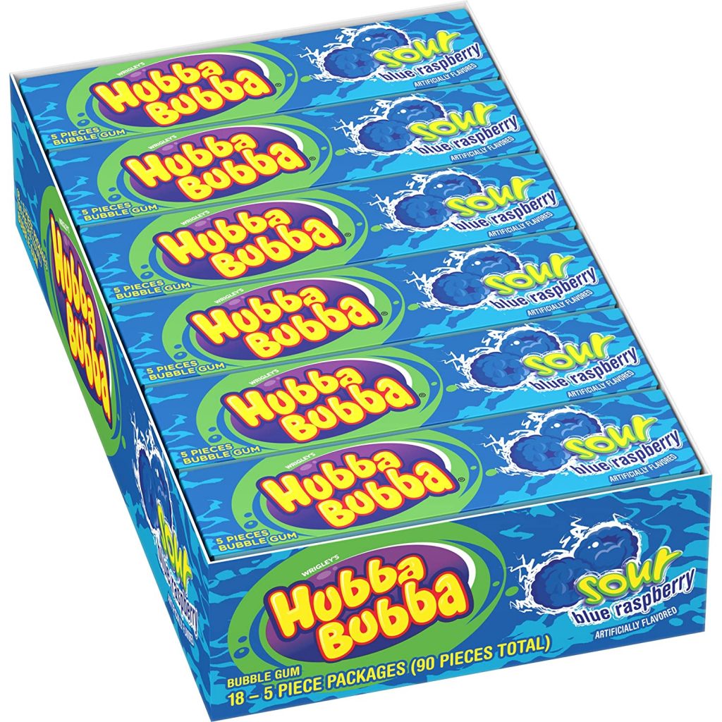 Hubba Bubba Max Sour Blue Raspberry Bubble Gum - 5 Piece Pack - Grandpa ...