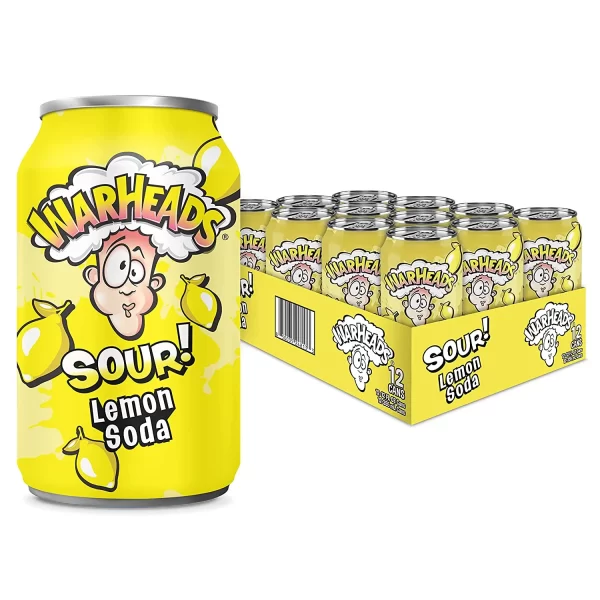 Warheads Sour Lemon Soda - 12oz Cans