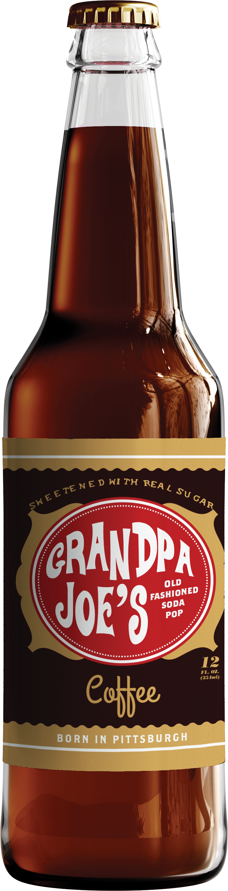 Grandpa Joe's Coffee Soda, 12oz Glass Bottle - 2 Bottles - Grandpa