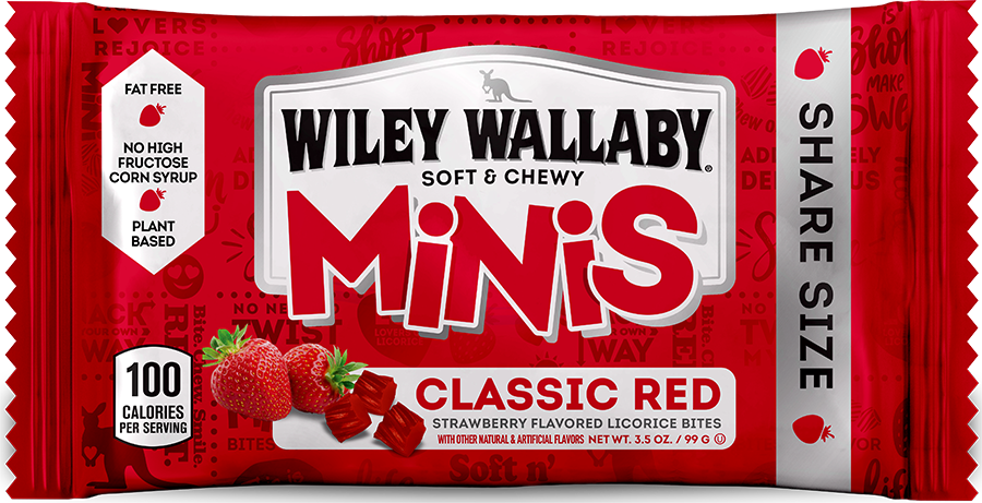 Wiley Wallaby Minis Classic Red Licorice Bite 3.5oz Bag - Grandpa Joe&rsquo;s