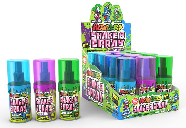 Albert's Howlers Shake & Spray Sour, Blue/Purple/Green 3Pack
