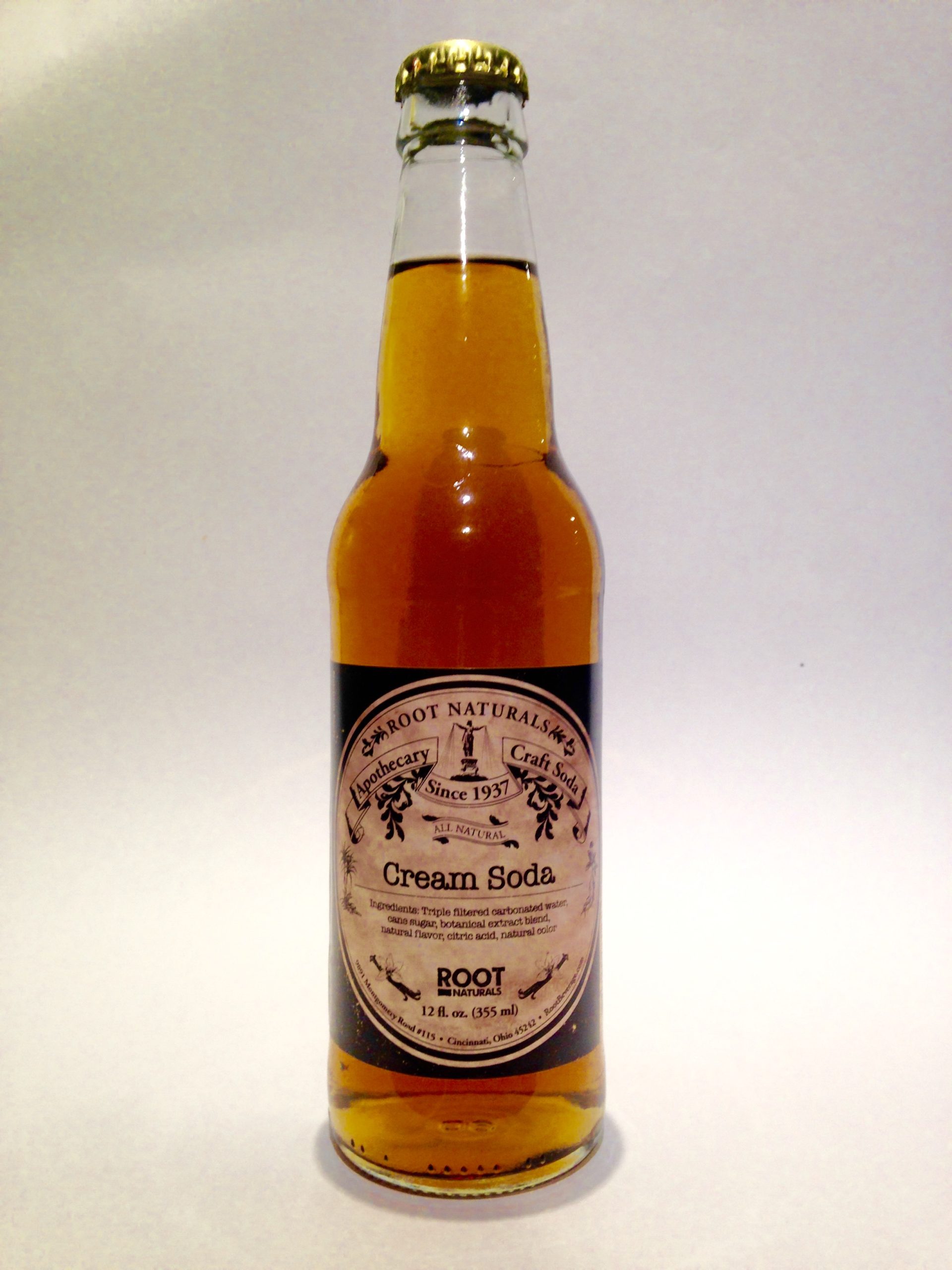 All Natural Apothecary Cream Soda - 12oz Glass Bottle Soda - 1