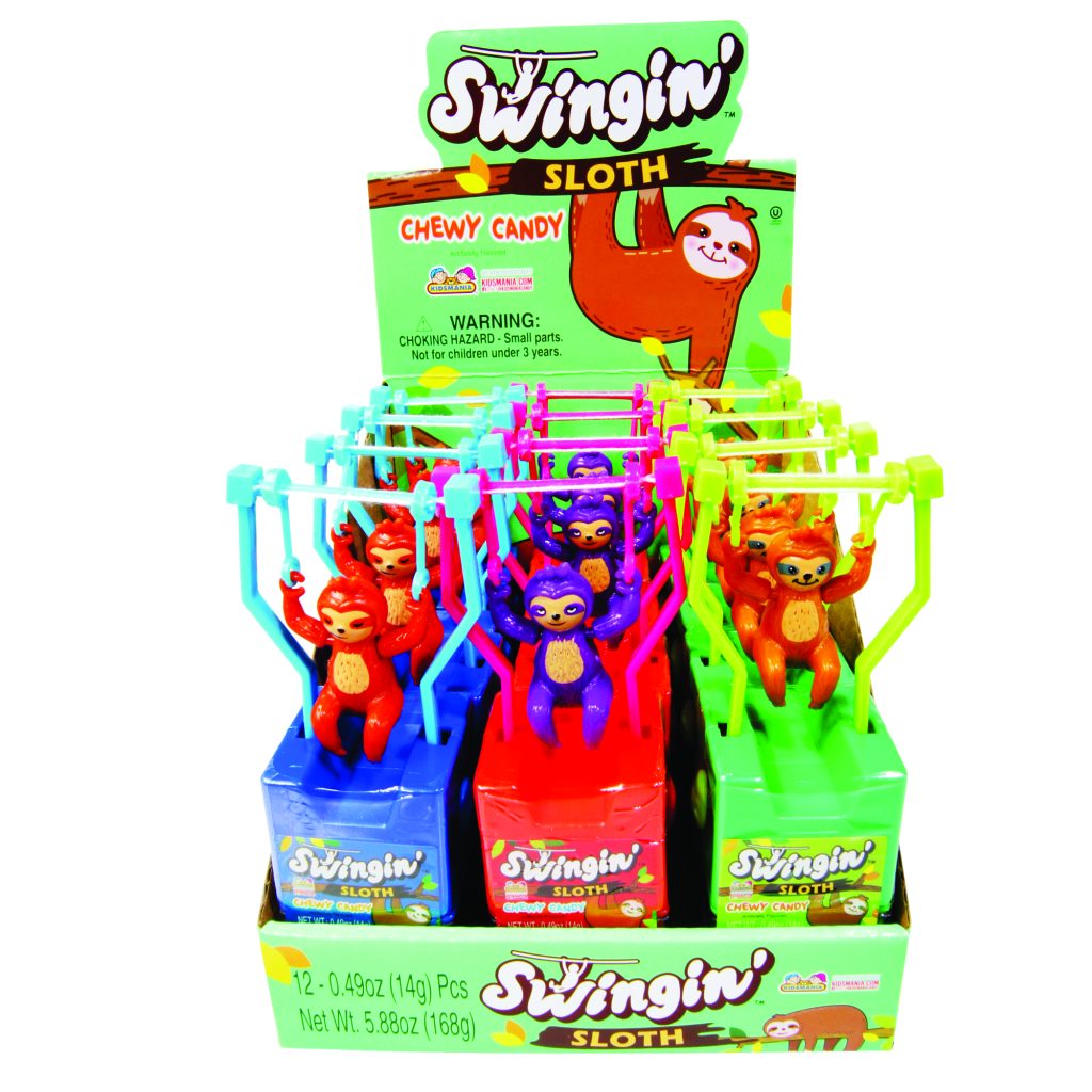 Kidsmania Swingin' Sloth Chewy Candy Dispenser, 0.49oz - 1 Swinging ...