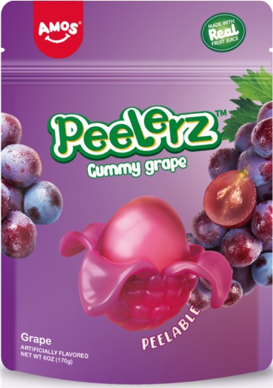 Amos Peelerz Gummy Grape, 6oz Bag - Grandpa Joe's Candy Shop