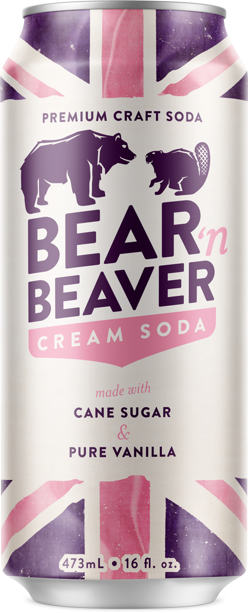 Bear 'N Beaver Cream Soda, 16 fl oz Can - Grandpa Joe's Candy Shop