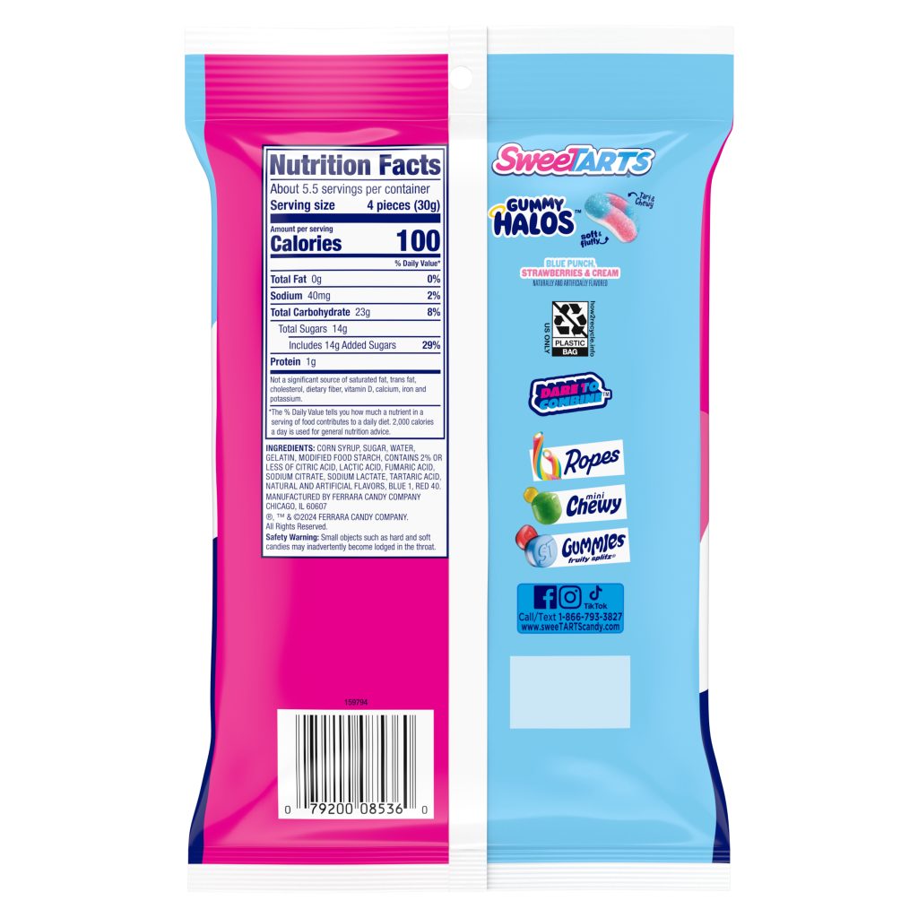 Label Halos Sweetarts Gummy Halos 6oz - Grandpa Joe's Candy Shop