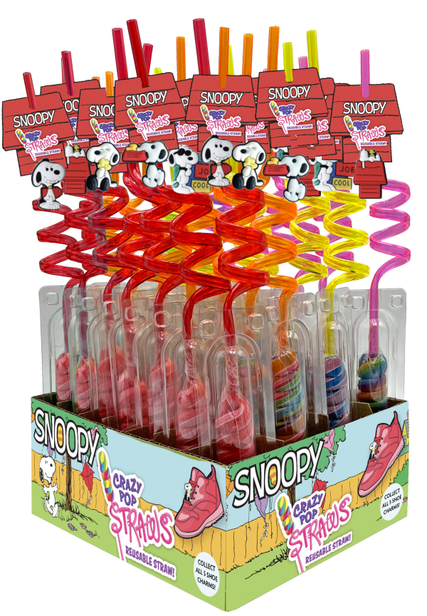 Snoopy Crazy Pop Straws w/shoe charm