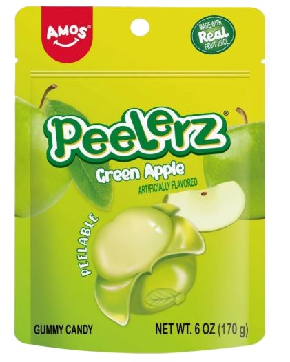 Amos Gummy Peelerz Green Apple 6oz - Grandpa Joe's Candy Shop