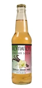 Romano's Italian Soda - Vanilla Cream, 12oz Glass bottle Soda