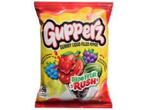 Gupperz Ripe Fruit Rush, Liquid Filled Gummy, 2.54oz Peg Bag