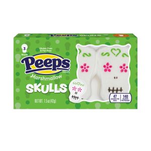 PEEPS 3 Count Marshmallow Skulls - 1.5oz Package