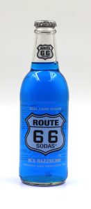 Route 66 Sodas Blu Razzberri, 12fl oz Glass Bottle Soda