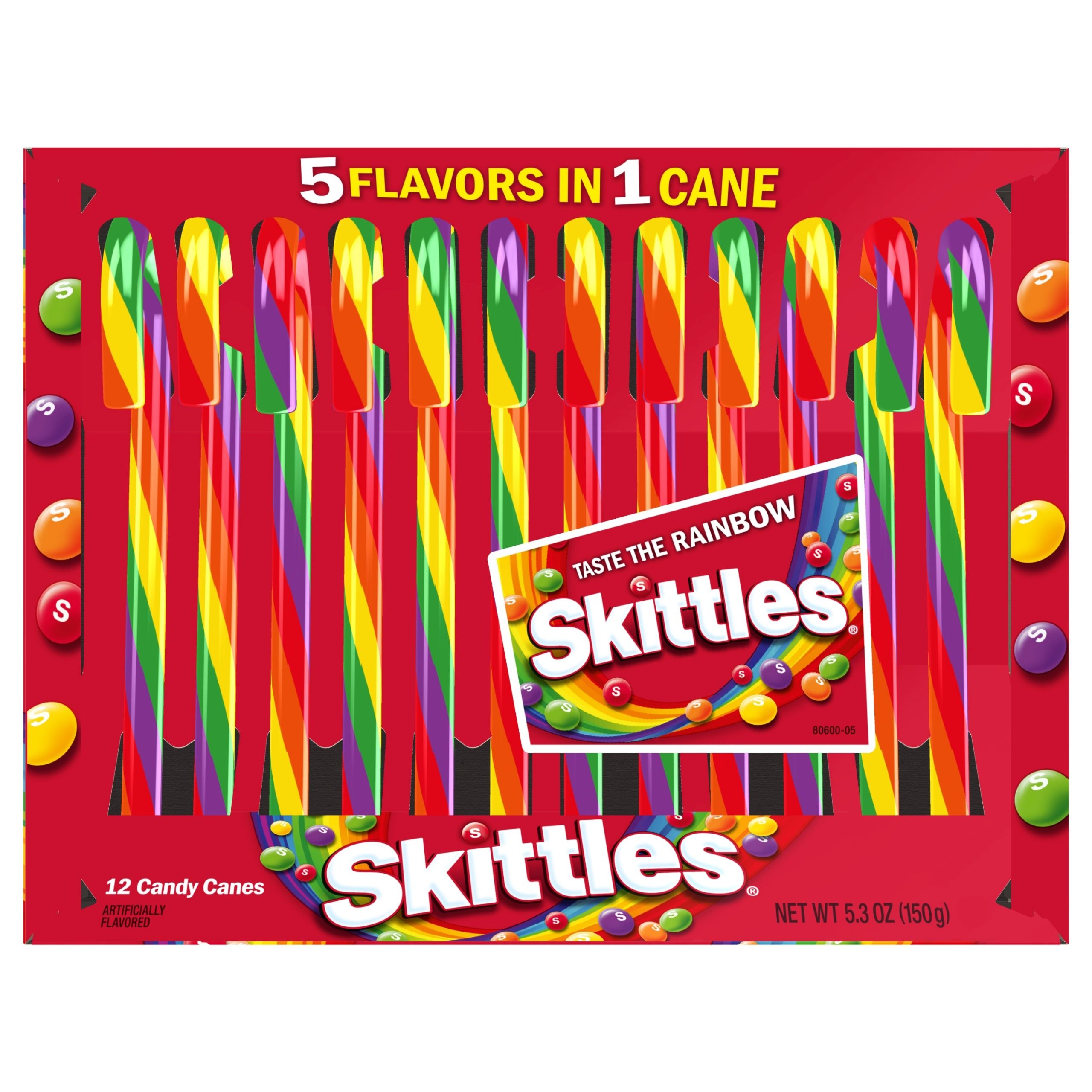 12 pc Skittles Candy Cane Cradle - Grandpa Joe's Candy Shop