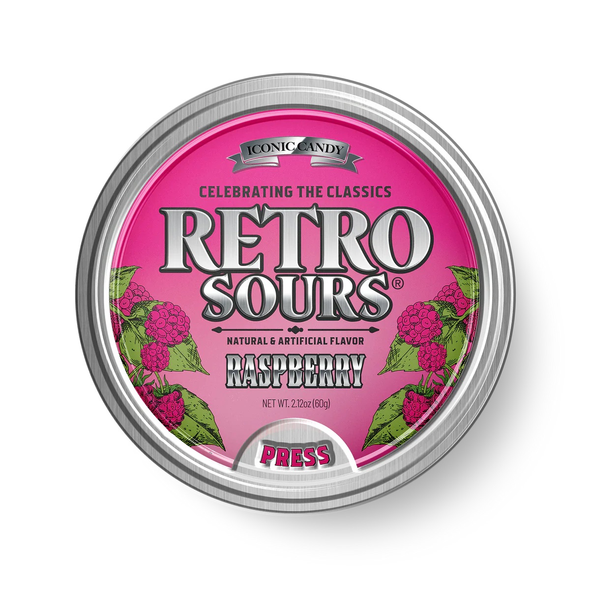 Retro Sours Raspberry, 2.12oz Tin
