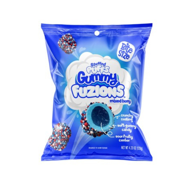 Stuffed Puffs Gummy Fuzions Mixed Berry 4.23oz Bag - Grandpa Joe's
