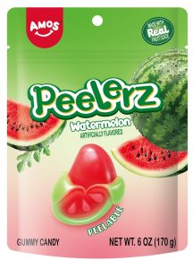 Amos Gummy Peelerz Watermelon, 6oz Bag