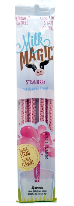 Milk Magic Straws Strawberry, 4 Straw Pack