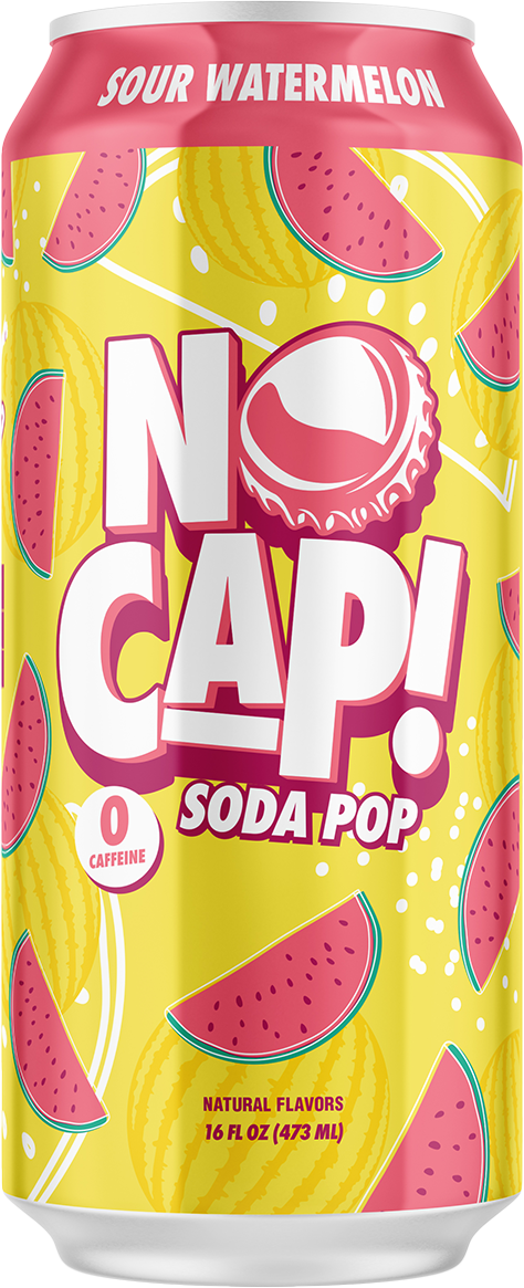 munpopo3✧*。゜ NO CAP! Soda Pop Sour Watermelon, 16oz can - Grandpa Joe's Candy Shop