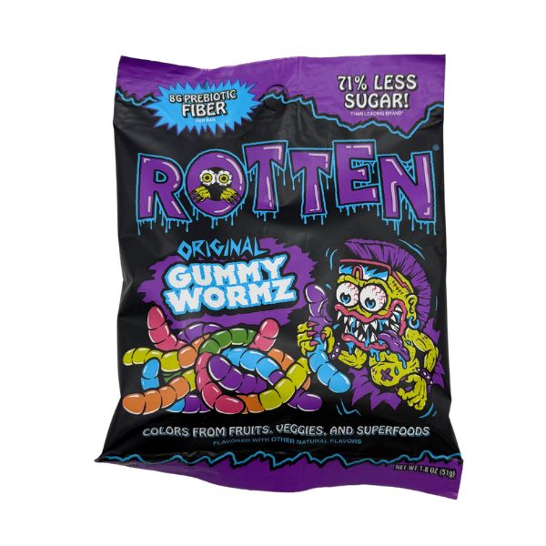 グミ Rotten Original Gummy Wormz 1.8oz Bag - Grandpa Joe's Candy Shop