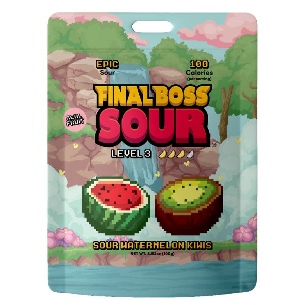 Final Boss Sour Level 3 Watermelon Kiwis 3.52oz Bag