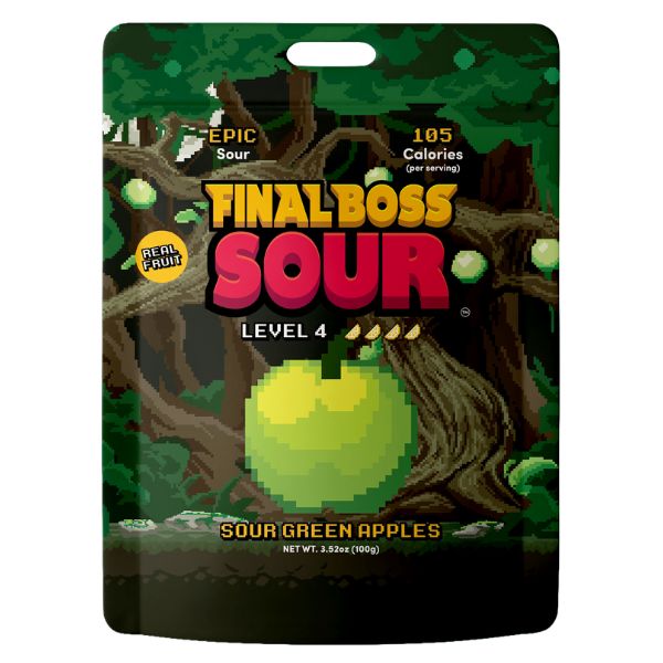 Final Boss Sour Level 4 Green Apples 3.52oz Bag