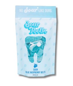 Sour Tooth Blue Raspberry Belts - 4oz Bag