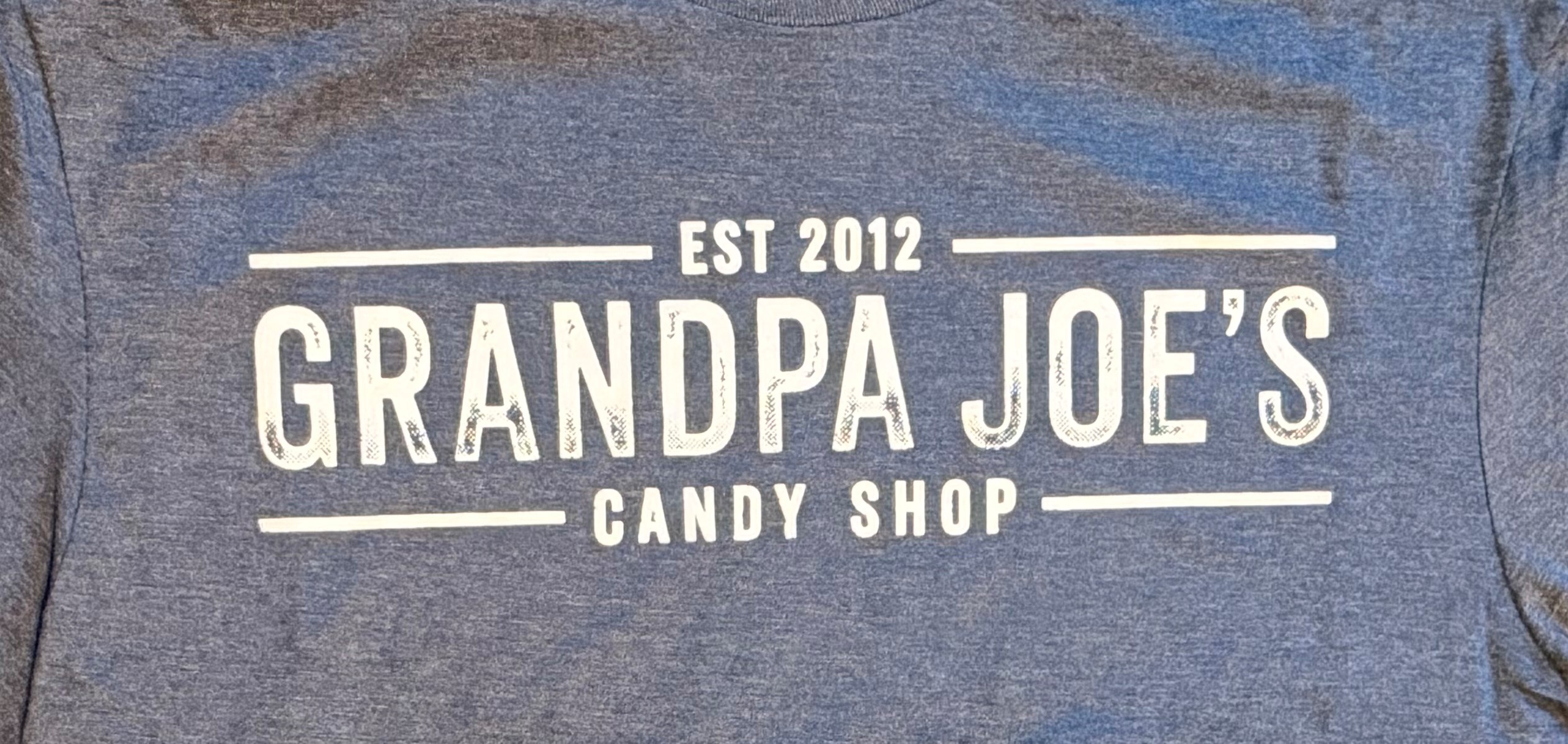 Grandpa Joe's T-Shirt - Grandpa Joe's Candy Shop Est 2012 - Heather Navy Blue - Image 3