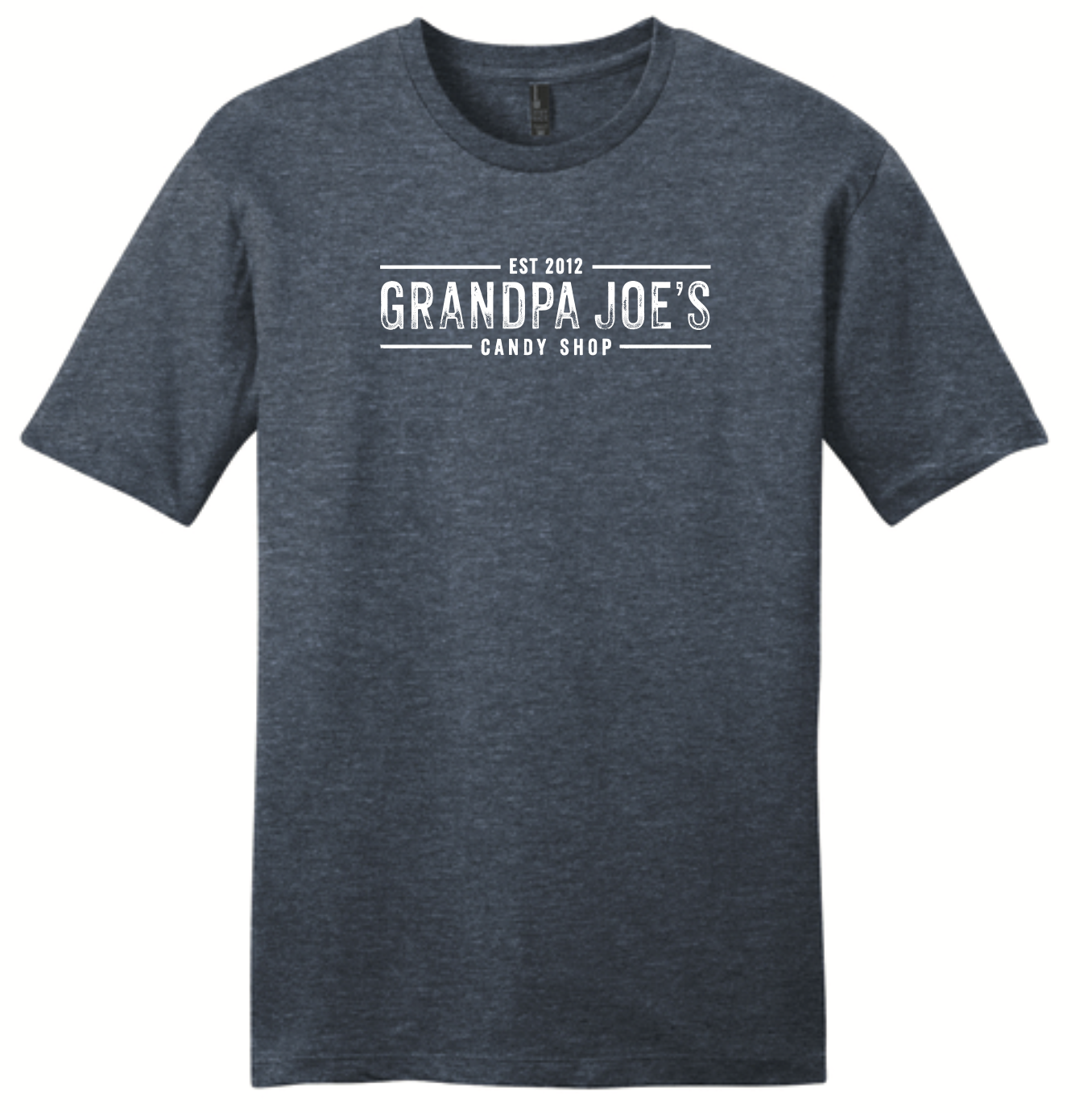 Grandpa Joe's T-Shirt - Grandpa Joe's Candy Shop Est 2012 - Heather Navy Blue
