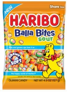 Haribo Balla Bites Sour 4.5oz Peg Bag
