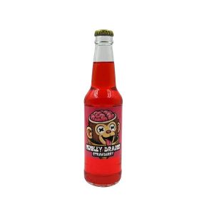 Jungle Junk Fizz Co, Monkey Brains (Strawberry) 12fl oz Glass Bottle Soda