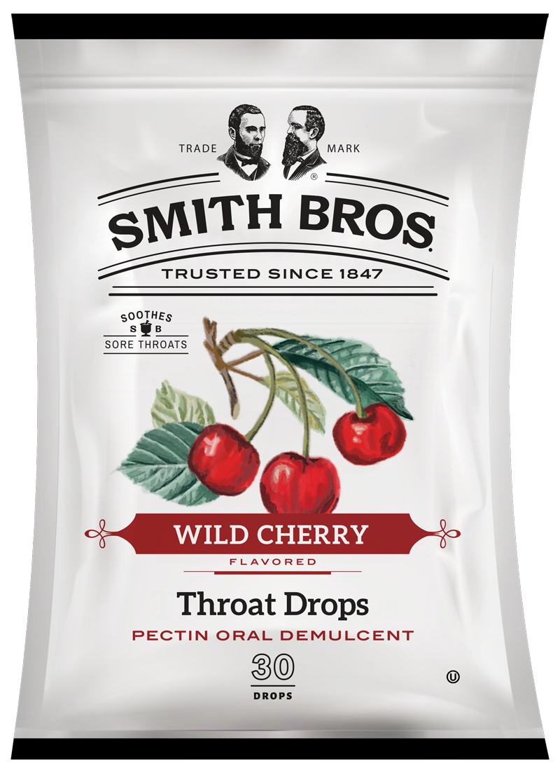 Smith Bros. 30pc Throat Drops, Wild Cherry Bag